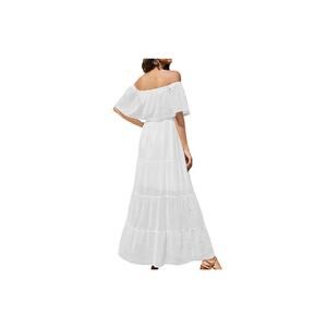 KIRUNDO  NWT Summer Off Shoulder Maxi Dresses Swiss Dot Short Sleeve medium
